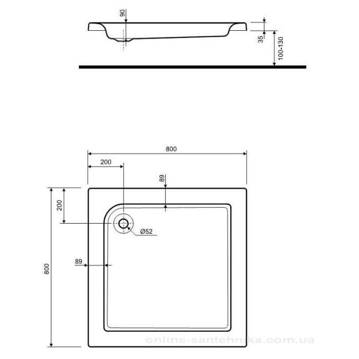 Душевой поддон KOLO STANDARD PLUS 80x80 xBK1580000