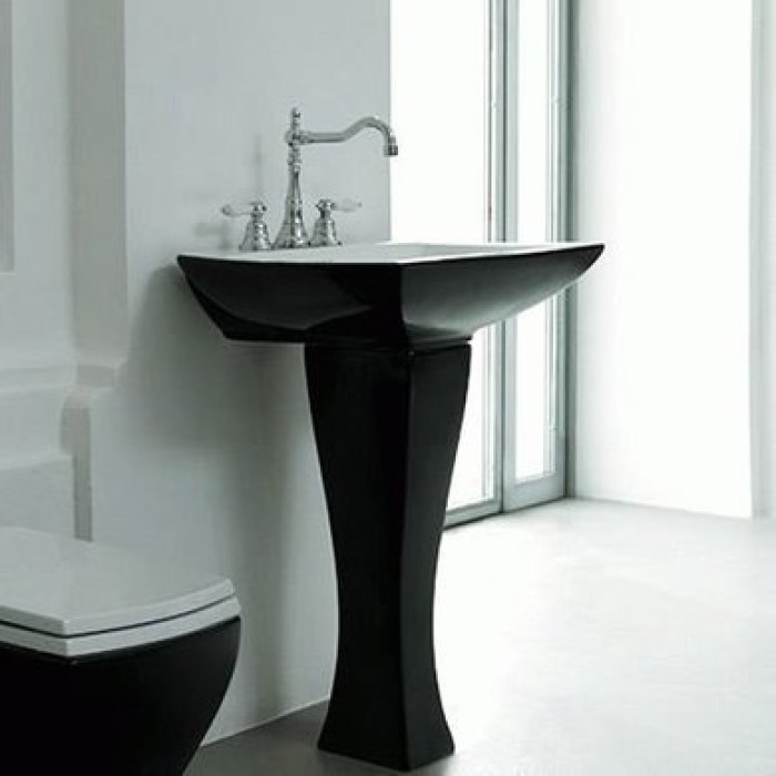 Керамическая раковина 70 см Artceram Jazz, white glossy/black bicolor (JZL004 01;50)