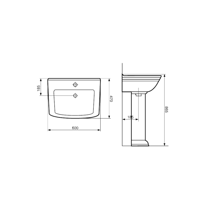 Раковина Devit Retro 1010127 60 см Раковина Devit Retro 1010127 60 см
