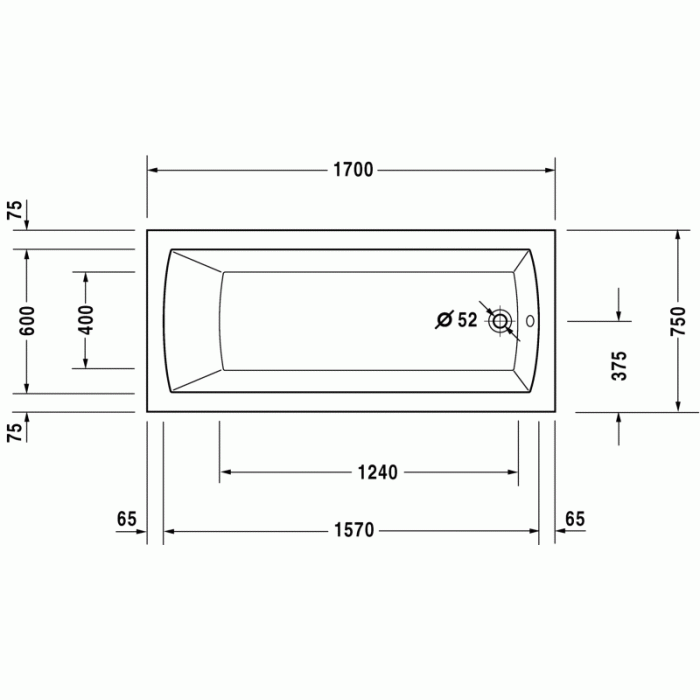 Daro ванна прямоугольная 170 см 700027000000000 в интернет-магазине «Estet Room»
