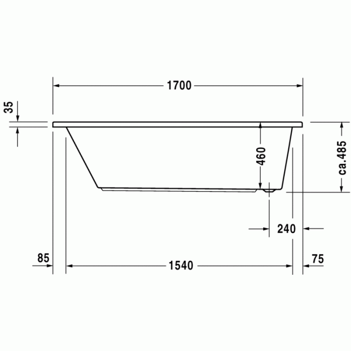 Daro ванна прямоугольная 170 см 700027000000000 в интернет-магазине «Estet Room»