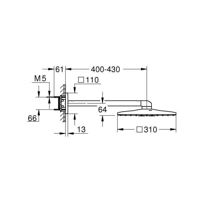 Плитка керамогранит Grohe Rainshower 310 SmartActive Cube Верхний душ 26479000 для пола Плитка керамогранит Grohe Rainshower 310 SmartActive Cube Верхний душ 26479000 для пола
