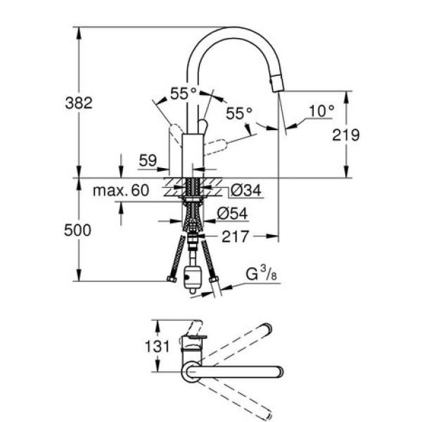 Смеситель для кухни Grohe Eurostyle Cosmopolitan 31482002