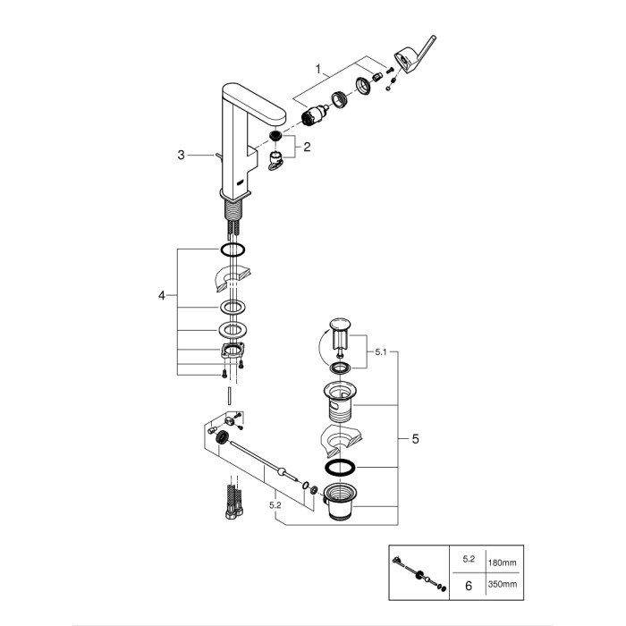 Grohe Plus Смеситель однорычажный для раковины L-Size (23851003)