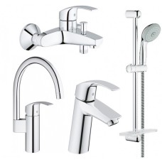 Grohe Набор смесителей Eurosmart 4 в 1 для ванны и кухни (123248MK)