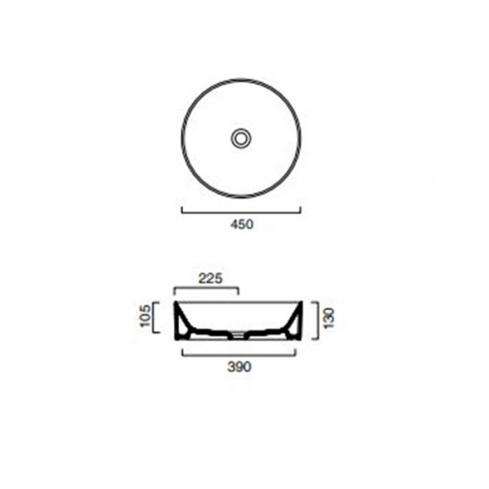 Керамическая раковина 45 см Catalano NEW ZERO, bianco lucido
