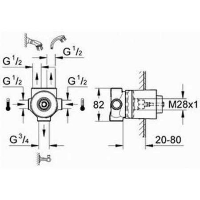 Grohe Встраиваемая часть переключателя на 3 положения (29708000)