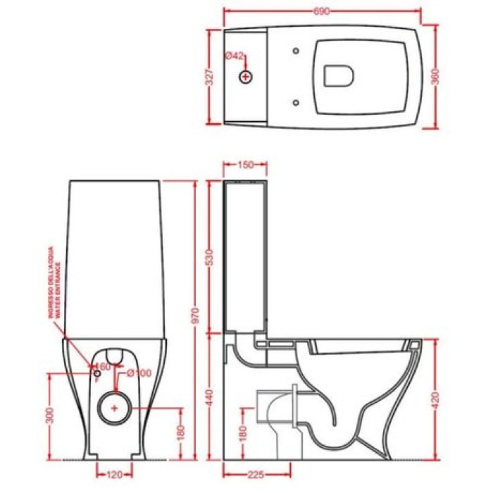 Унитаз-компакт Artceram Jazz (JZV003 01;50) white glossy/black bicolor