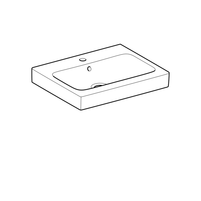 124060000 Geberit iCon Умывальник 60 см, с отверстием, с переливом, белый