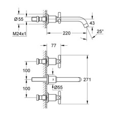 Смеситель для раковины Grohe Atrio Ypsilon M-Size 20387000