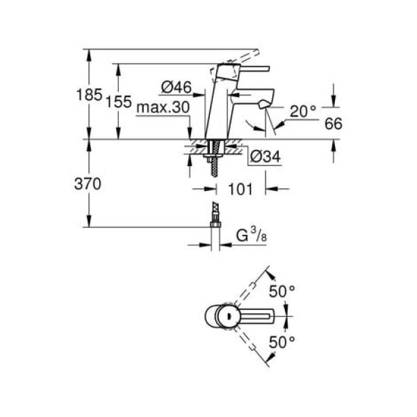 Смеситель для раковины Grohe Concetto S-Size 3224010E