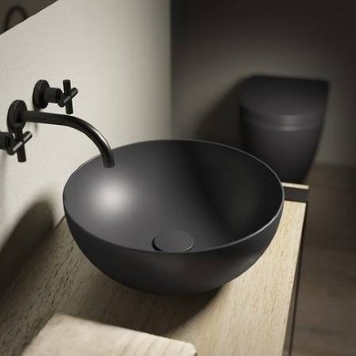 Керамическая раковина 40 см Hatria Happy Hour Slim 06:00s, antracite (A0Y1VF08)
