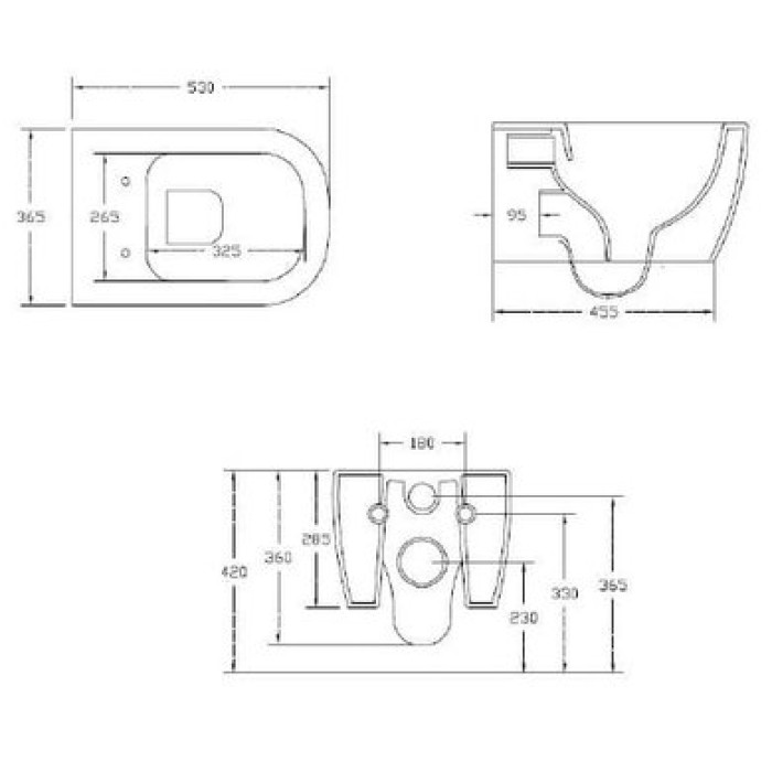 Подвесной унитаз безободковый Artceram Faster (FSV003 03;00) black glossy