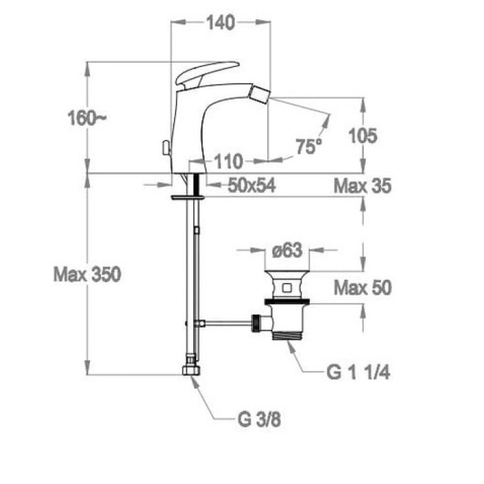 Смеситель для биде Fir Synergy Open 93 (93.2101.1.10.00)