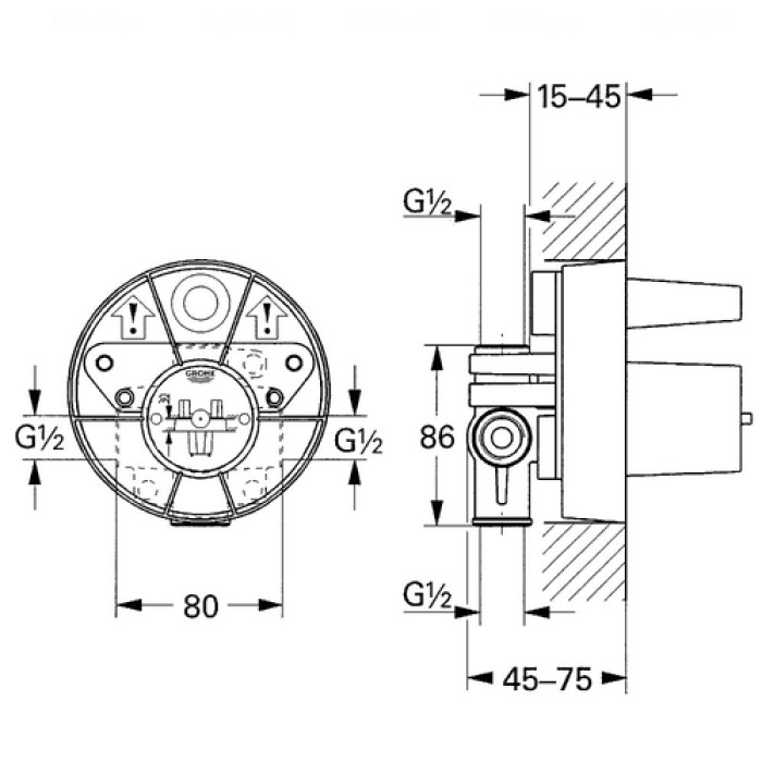 Grohe Однорычажный смеситель скрытая часть (33962000)