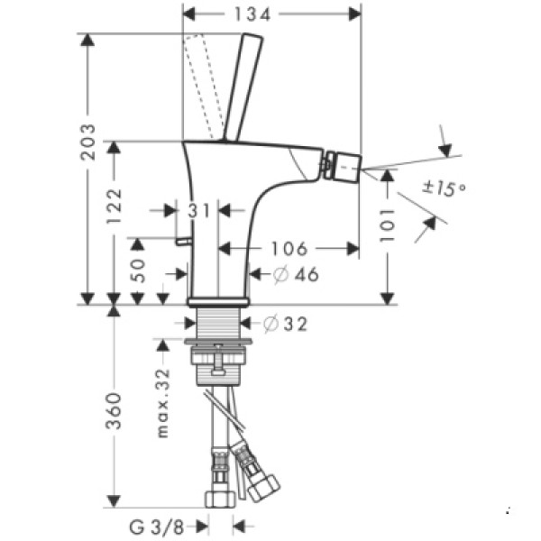 Смеситель для биде Hansgrohe PuraVida 15270000