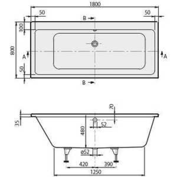 Ванна акриловая Villeroy&Boch Subway UBA180SUB2V-01