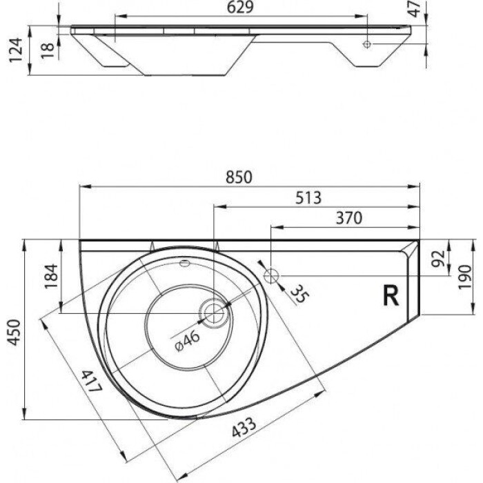 Умывальник Ravak AVOCADO L Левый