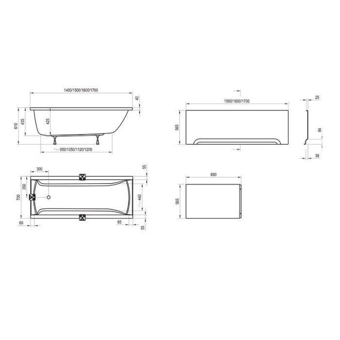 Ванна Ravak CLASSIC 160x70 N C531000000 Ванна Ravak CLASSIC 160x70 N C531000000