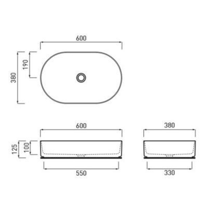 Раковина накладная 60 см Cielo Shui Comfort