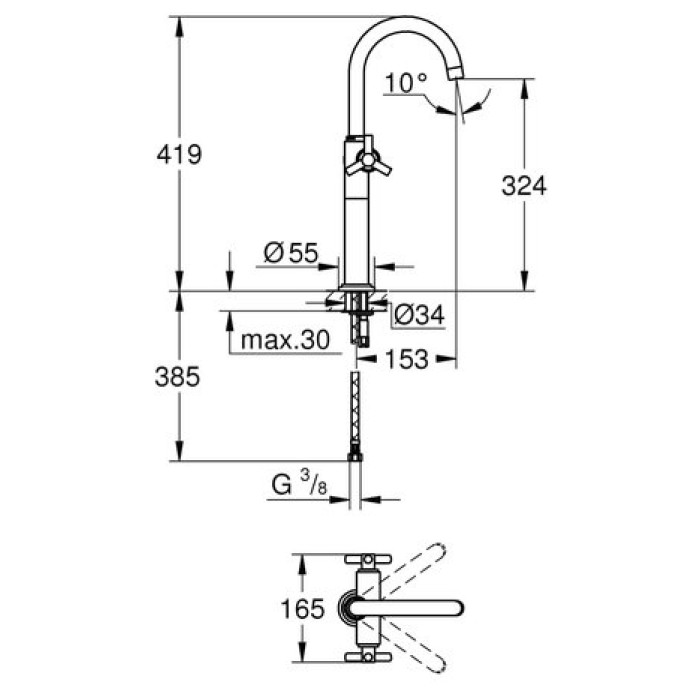 Смеситель для раковины Grohe Atrio Ypsilon xL-Size 21044000 Смеситель для раковины Grohe Atrio Ypsilon xL-Size 21044000