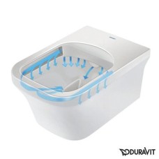 Плитка керамогранит Подвесной безободковый унитаз Duravit Rimless P3 Comforts 2561090000 для пола