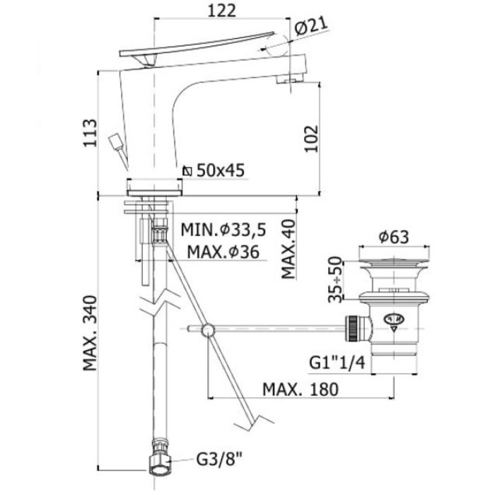 Смеситель для раковины Paffoni Elys (ELY071CR) Смеситель для раковины Paffoni Elys (ELY071CR)