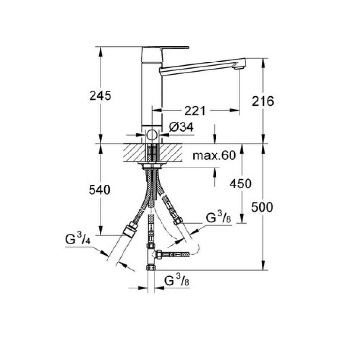 Смеситель для раковины GROHE Get 30198000