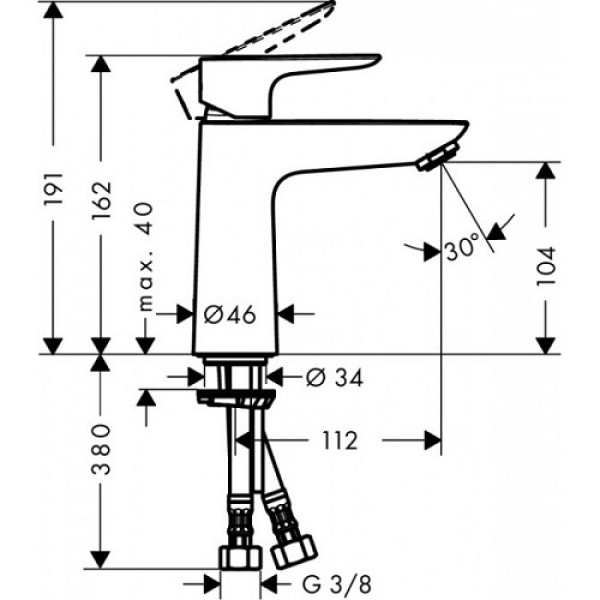 Смеситель для раковины Hansgrohe Talis E 110 (71712000) без донного клапана