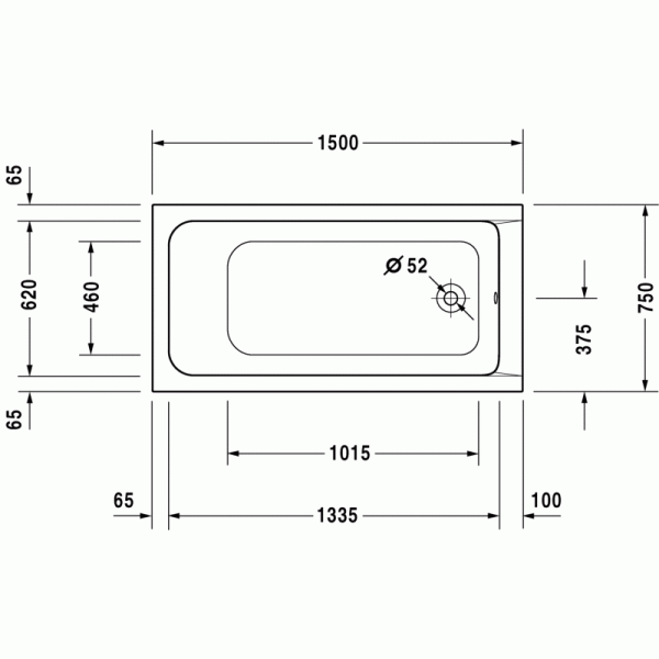 D-Code ванна прямоугольная 150 см 700095000000000 в интернет-магазине «Estet Room»