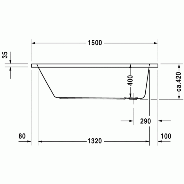 D-Code ванна прямоугольная 150 см 700095000000000 в интернет-магазине «Estet Room»