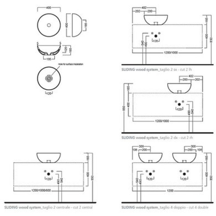 Керамическая раковина 40 см Hatria Happy Hour Slim 06:00s, белый (Y1VF01)