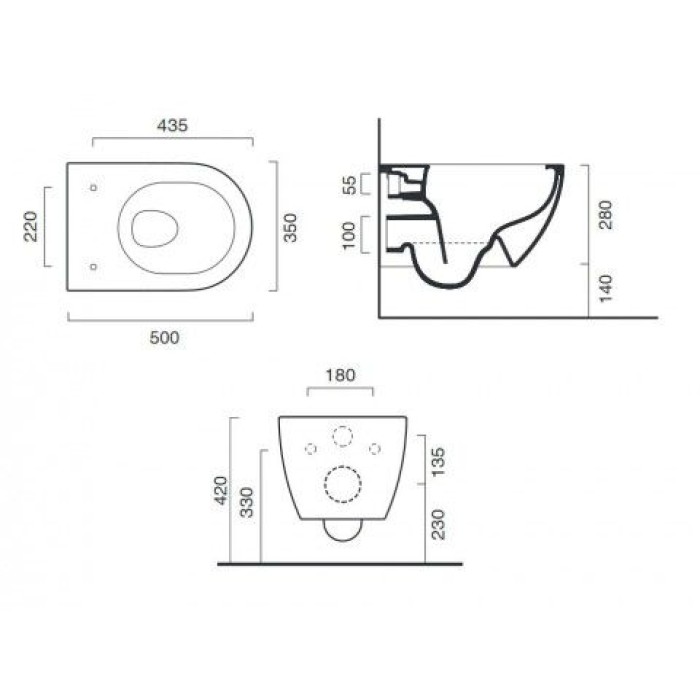 Подвесной безободковый унитаз с крышкой и креплением Catalano Sfera