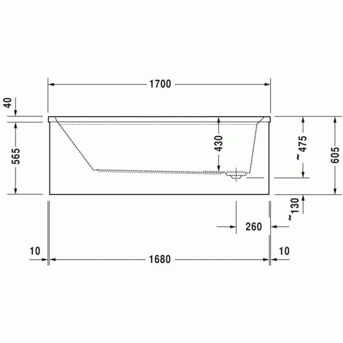 2nd floor ванна прямоугольная 170 см 700079000000000 в интернет-магазине «Estet Room»