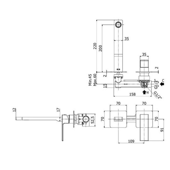 Смеситель для раковины Paffoni Elle (EL10670CR)