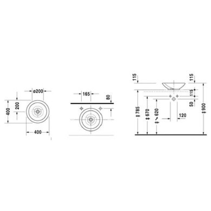 Плитка керамогранит Керамическая раковина 40 см Duravit Bagnella 0451400000 для пола
