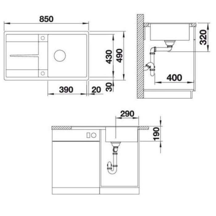 Мойка для кухни Blanco Metra 5 S-F черный 525921