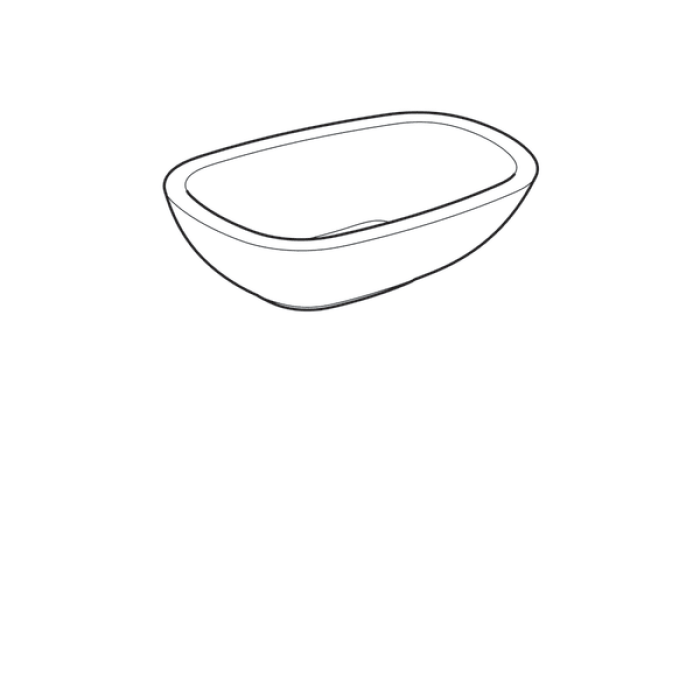 Раковина на столешницу, Geberit Citterio 500.542.01.1, 560х400 мм, без отв. под смеситель, без перелива