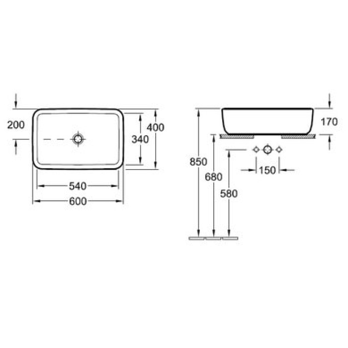 Керамическая раковина Villeroy & Boch Architectura CeramicPlus 412760R1