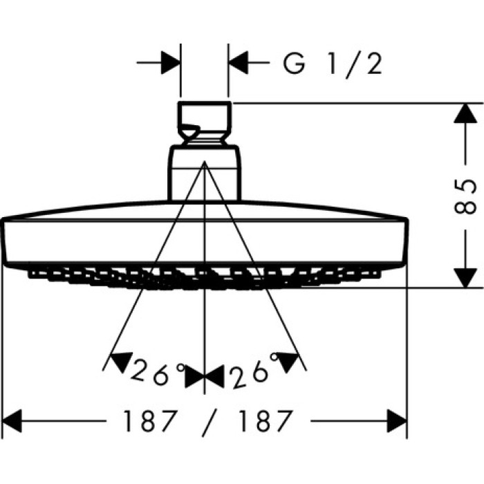 Верхний душ Hansgrohe Croma Select E 26524400