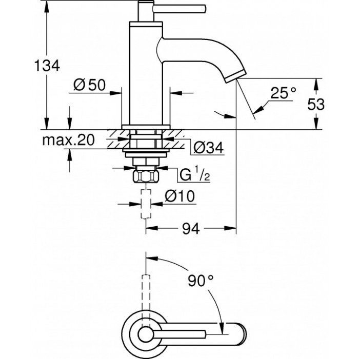 Grohe Atrio new Смесительдля раковины XS-Size (20021003)
