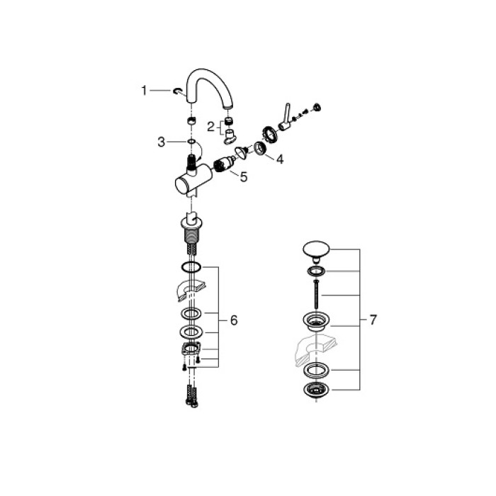 Grohe Atrio new Смеситель однорычажный для раковины M-Size (32043DC3)