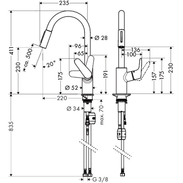 Смеситель для кухни Hansgrohe Focus 31815800