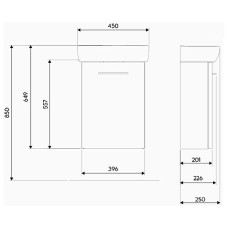 Тумба Kolo Nova Pro M39002000 с умывальником 45 см