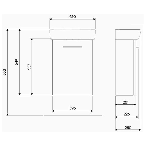 Тумба Kolo Nova Pro M39002000 с умывальником 45 см