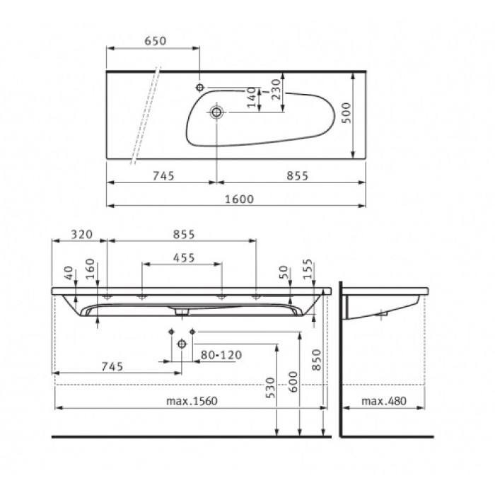 Умывальник Laufen Palomba H8148080001041