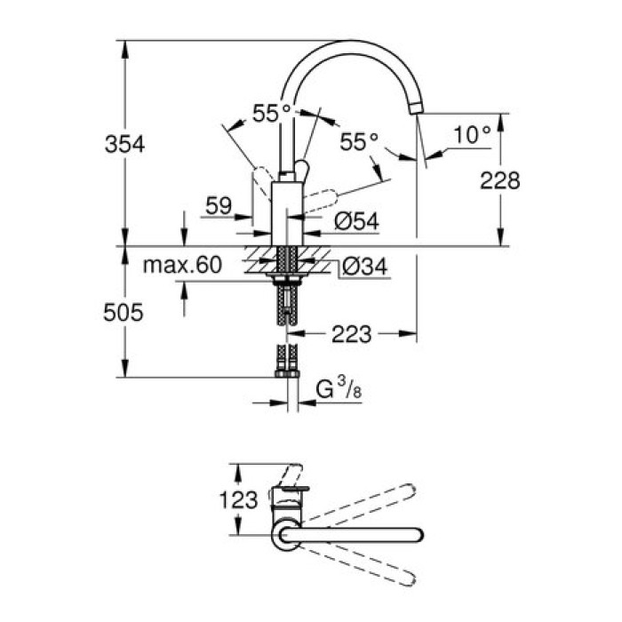 Смеситель для кухни Grohe Eurostyle cosmopolitan 33975002