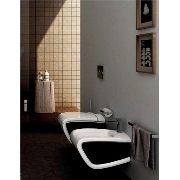 Подвесной унитаз Artceram Hi-Line (HIV001 01;50) white glossy/black bicolor
