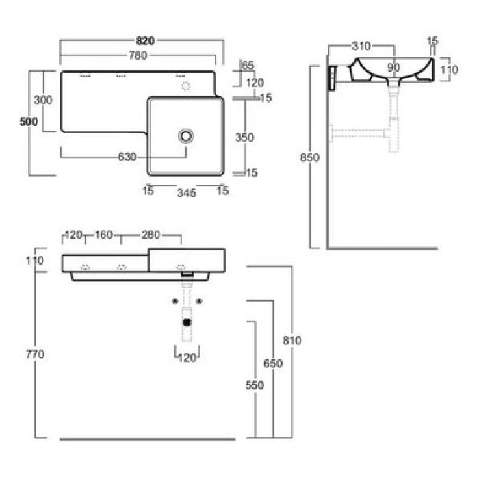 Керамическая раковина 82 см Simas Flow FL 20