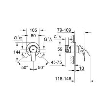 Grohe BauCurve Смеситель однорычажный для душа (29044000)